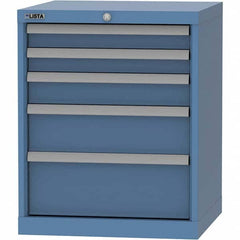 LISTA - 5 Drawer, 84 Compartment Bright Blue Steel Modular Storage Cabinet - Americas Tooling