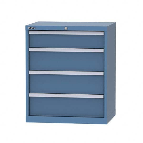 LISTA - 4 Drawer, 124 Compartment Bright Blue Steel Modular Storage Cabinet - Americas Tooling