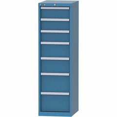 LISTA - 7 Drawer, 216 Compartment Bright Blue Steel Modular Storage Cabinet - Americas Tooling