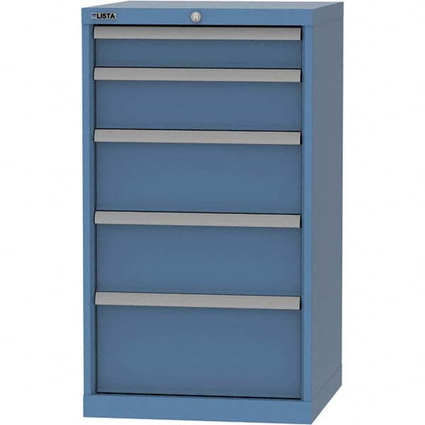 LISTA - 5 Drawer, 84 Compartment Bright Blue Steel Modular Storage Cabinet - Americas Tooling