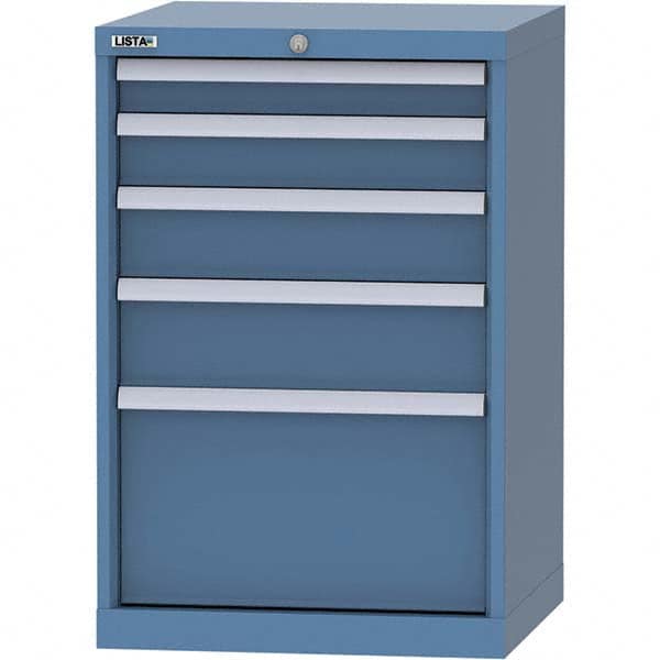 LISTA - 5 Drawer, 84 Compartment Bright Blue Steel Modular Storage Cabinet - Americas Tooling