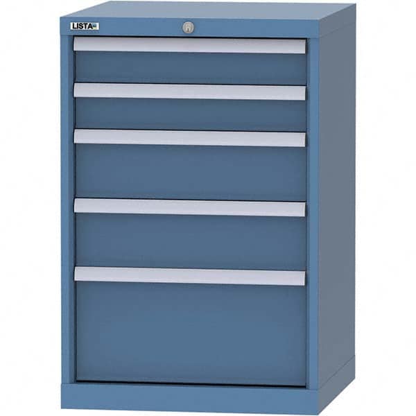 LISTA - 5 Drawer, 84 Compartment Bright Blue Steel Modular Storage Cabinet - Americas Tooling