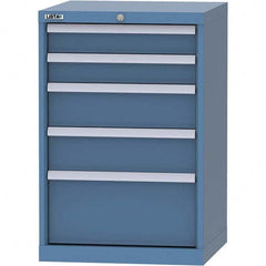 LISTA - 5 Drawer, 84 Compartment Bright Blue Steel Modular Storage Cabinet - Americas Tooling