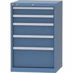 LISTA - 5 Drawer, 84 Compartment Bright Blue Steel Modular Storage Cabinet - Americas Tooling