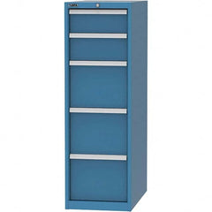 LISTA - 5 Drawer, 45 Compartment Bright Blue Steel Modular Storage Cabinet - Exact Industrial Supply