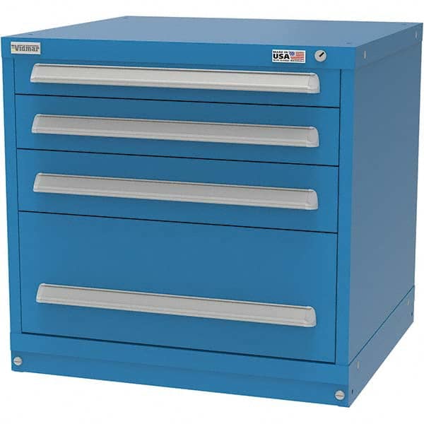 Vidmar - 4 Drawer Bright Blue Steel Modular Storage Cabinet - Americas Tooling