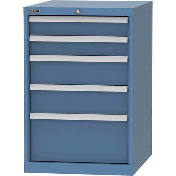 LISTA - 5 Drawer, 99 Compartment Bright Blue Steel Modular Storage Cabinet - Americas Tooling