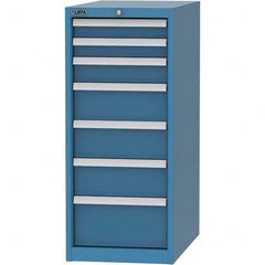 LISTA - 7 Drawer, 45 Compartment Bright Blue Steel Modular Storage Cabinet - Americas Tooling