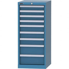 LISTA - 9 Drawer, 216 Compartment Bright Blue Steel Modular Storage Cabinet - Americas Tooling