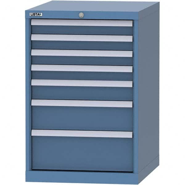 LISTA - 7 Drawer, 99 Compartment Bright Blue Steel Modular Storage Cabinet - Americas Tooling