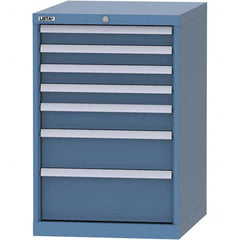 LISTA - 7 Drawer, 99 Compartment Bright Blue Steel Modular Storage Cabinet - Americas Tooling