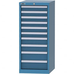 LISTA - 10 Drawer, 216 Compartment Bright Blue Steel Modular Storage Cabinet - Americas Tooling