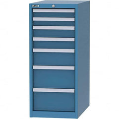 LISTA - 7 Drawer, 45 Compartment Bright Blue Steel Modular Storage Cabinet - Americas Tooling