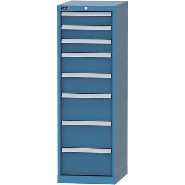 LISTA - 8 Drawer, 216 Compartment Bright Blue Steel Modular Storage Cabinet - Americas Tooling