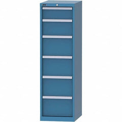 LISTA - 6 Drawer, 216 Compartment Bright Blue Steel Modular Storage Cabinet - Americas Tooling