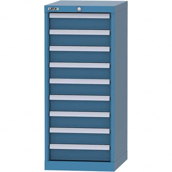 LISTA - 9 Drawer, 216 Compartment Bright Blue Steel Modular Storage Cabinet - Americas Tooling