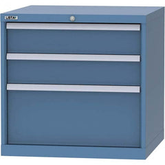 LISTA - 3 Drawer, 45 Compartment Bright Blue Steel Modular Storage Cabinet - Americas Tooling