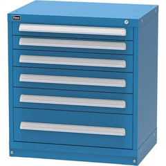 Vidmar - 6 Drawer, 45 Compartment Bright Blue Steel Modular Storage Cabinet - Americas Tooling