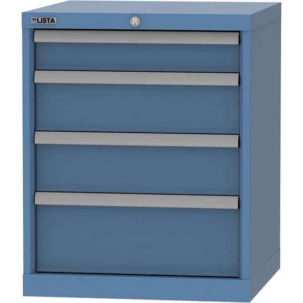 LISTA - 4 Drawer, 84 Compartment Bright Blue Steel Modular Storage Cabinet - Americas Tooling