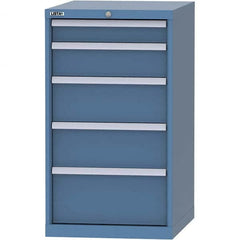 LISTA - 5 Drawer, 99 Compartment Bright Blue Steel Modular Storage Cabinet - Americas Tooling