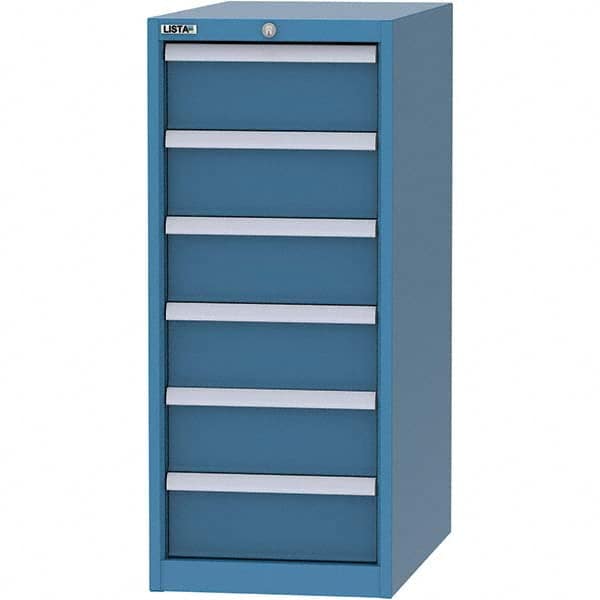 LISTA - 6 Drawer, 45 Compartment Bright Blue Steel Modular Storage Cabinet - Americas Tooling