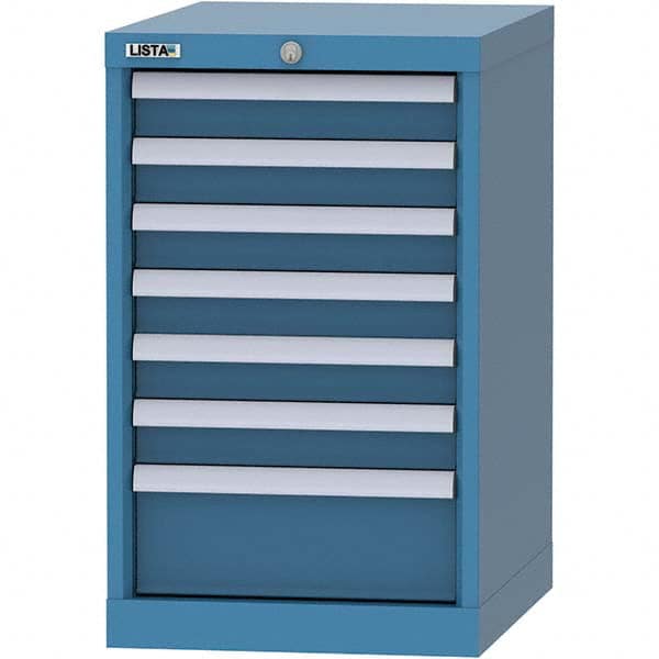 LISTA - 7 Drawer, 216 Compartment Bright Blue Steel Modular Storage Cabinet - Americas Tooling