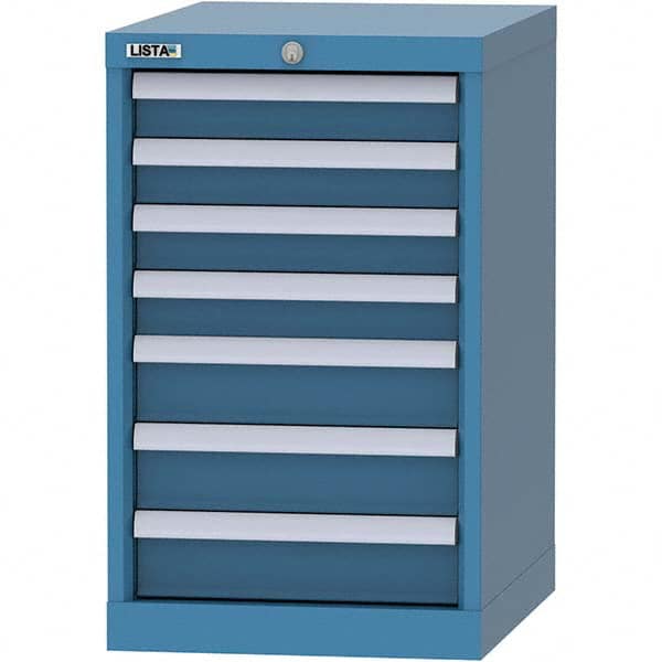 LISTA - 7 Drawer, 216 Compartment Bright Blue Steel Modular Storage Cabinet - Americas Tooling