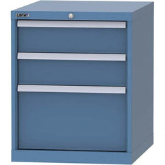 LISTA - 3 Drawer, 99 Compartment Bright Blue Steel Modular Storage Cabinet - Americas Tooling