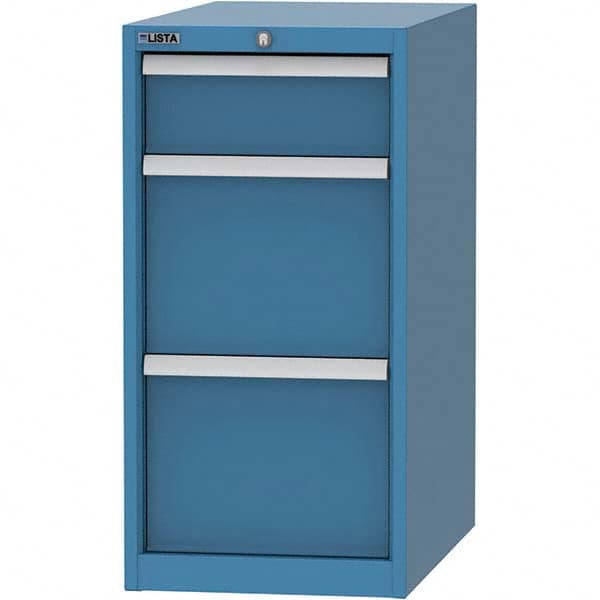 LISTA - 3 Drawer, 45 Compartment Bright Blue Steel Modular Storage Cabinet - Americas Tooling