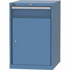 LISTA - 1 Drawer, 99 Compartment Bright Blue Steel Modular Storage Cabinet - Exact Industrial Supply