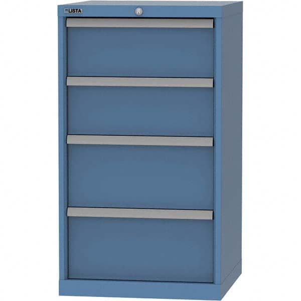 LISTA - 4 Drawer, 84 Compartment Bright Blue Steel Modular Storage Cabinet - Americas Tooling