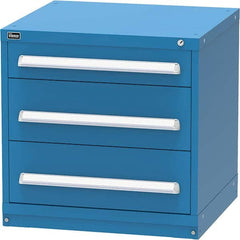 Vidmar - 3 Drawer Bright Blue Steel Modular Storage Cabinet - Americas Tooling