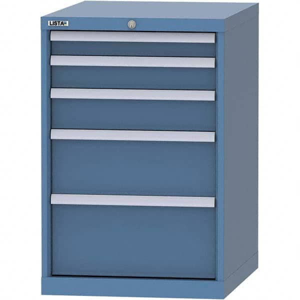 LISTA - 5 Drawer, 99 Compartment Bright Blue Steel Modular Storage Cabinet - Americas Tooling