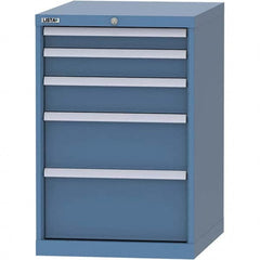 LISTA - 5 Drawer, 99 Compartment Bright Blue Steel Modular Storage Cabinet - Americas Tooling