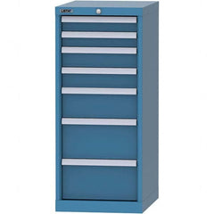 LISTA - 7 Drawer, 216 Compartment Bright Blue Steel Modular Storage Cabinet - Americas Tooling