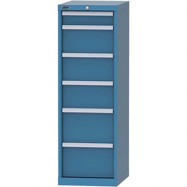 LISTA - 6 Drawer, 216 Compartment Bright Blue Steel Modular Storage Cabinet - Americas Tooling