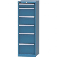 LISTA - 6 Drawer, 216 Compartment Bright Blue Steel Modular Storage Cabinet - Americas Tooling