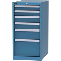 LISTA - 6 Drawer, 45 Compartment Bright Blue Steel Modular Storage Cabinet - Americas Tooling