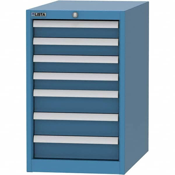 LISTA - 7 Drawer, 45 Compartment Bright Blue Steel Modular Storage Cabinet - Americas Tooling