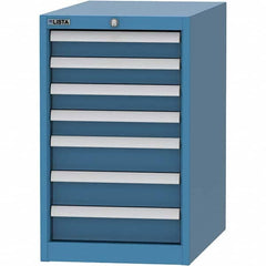 LISTA - 7 Drawer, 45 Compartment Bright Blue Steel Modular Storage Cabinet - Americas Tooling