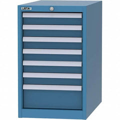 LISTA - 7 Drawer, 45 Compartment Bright Blue Steel Modular Storage Cabinet - Americas Tooling