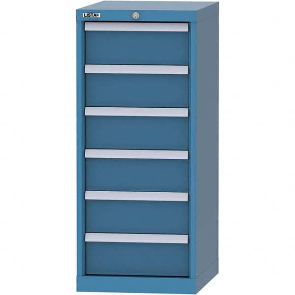 LISTA - 6 Drawer, 216 Compartment Bright Blue Steel Modular Storage Cabinet - Americas Tooling