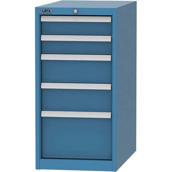 LISTA - 5 Drawer, 45 Compartment Bright Blue Steel Modular Storage Cabinet - Americas Tooling