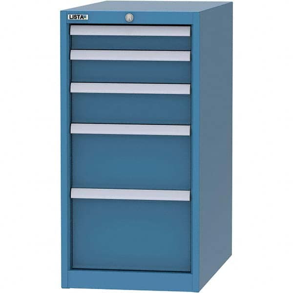 LISTA - 5 Drawer, 45 Compartment Bright Blue Steel Modular Storage Cabinet - Americas Tooling