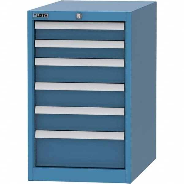 LISTA - 6 Drawer, 45 Compartment Bright Blue Steel Modular Storage Cabinet - Americas Tooling