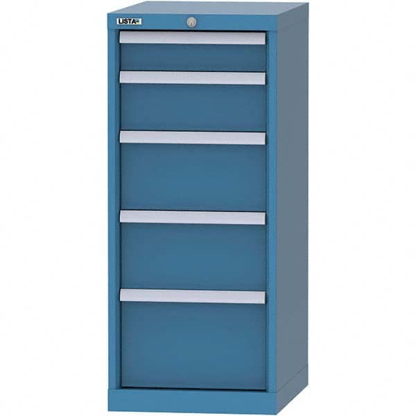 LISTA - 5 Drawer, 216 Compartment Bright Blue Steel Modular Storage Cabinet - Americas Tooling