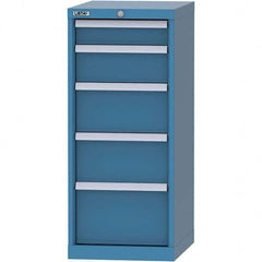 LISTA - 5 Drawer, 216 Compartment Bright Blue Steel Modular Storage Cabinet - Americas Tooling