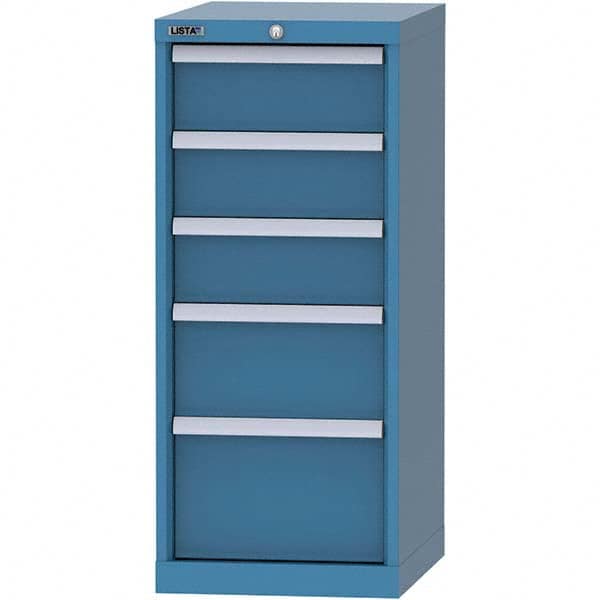 LISTA - 5 Drawer, 216 Compartment Bright Blue Steel Modular Storage Cabinet - Americas Tooling