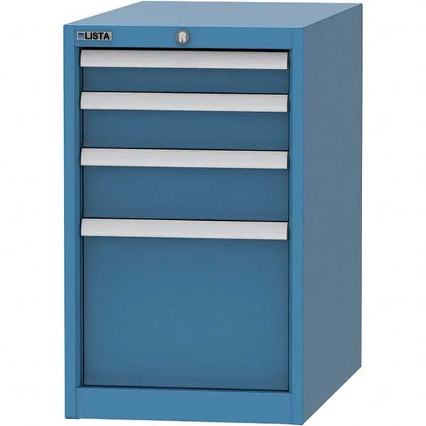 LISTA - 4 Drawer, 45 Compartment Bright Blue Steel Modular Storage Cabinet - Americas Tooling