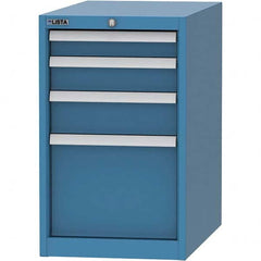 LISTA - 4 Drawer, 45 Compartment Bright Blue Steel Modular Storage Cabinet - Americas Tooling